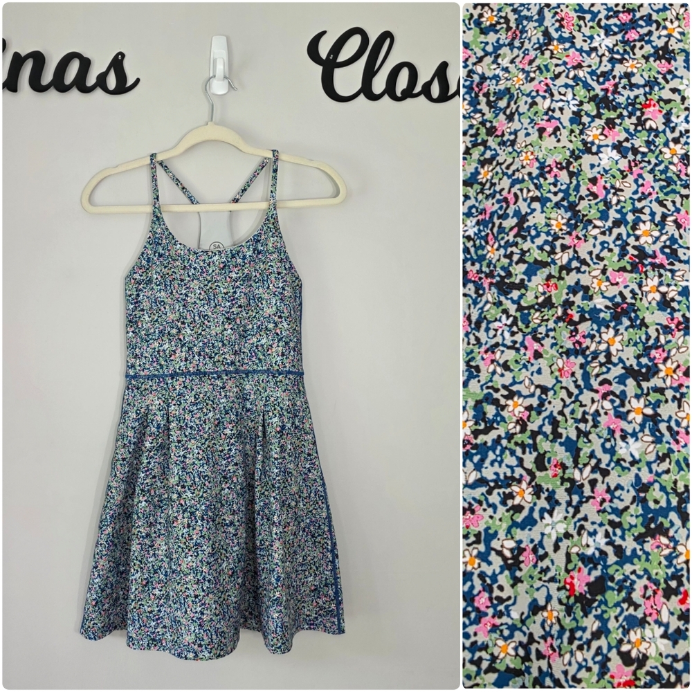 Sage Collective Floral Print Sport Racerback Active Dress Size XS